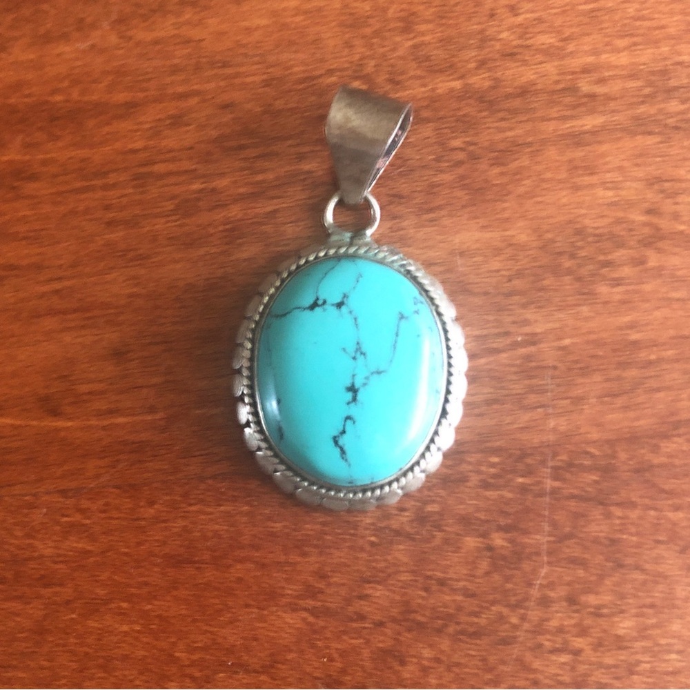 Turquoise and Sterling Silver Pendant